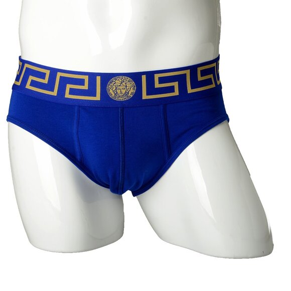 Versace Men's Blue/Gold Low Rise Slip Underwear Versace Sz 7 US XL IT 54 - Picture 1 of 7